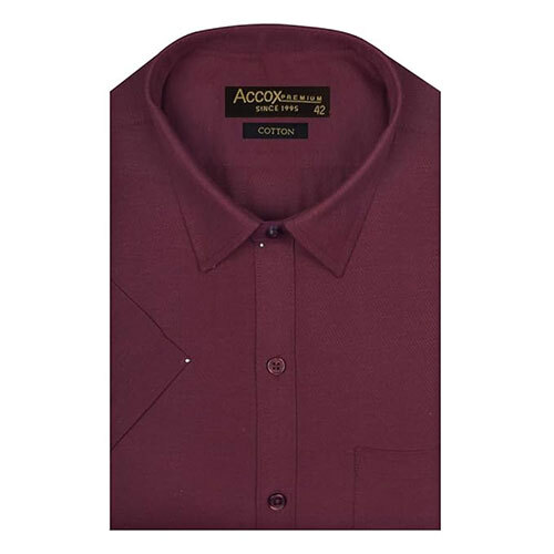ACCOX Men's Breathable Cotton Half Sleeves Regular Fit Self Design Plain Formal Shirt for Men (O-GCR310)