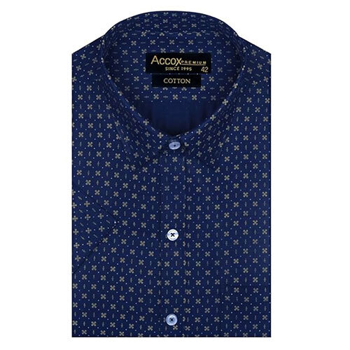 ACCOX Men's Breathable Cotton Half Sleeves Regular Fit Printed Formal Shirt for Men (GCR243)