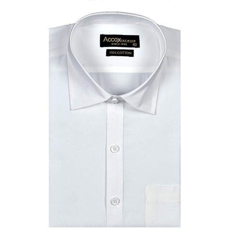 Accox Men'S Half Sleeves Formal Regular Fit Cotton Plain White Shirt(Go589) - Feature: Breathable