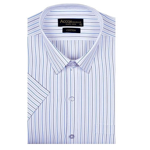 ACCOX Men's Striped Half Sleeves Regular Fit Cotton Formal Checkred Shirts(GCR03)