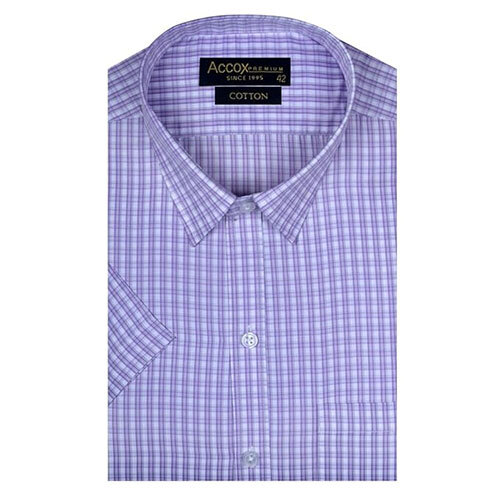 ACCOX Men's Breathable Cotton Half Sleeves Regular Fit Checkered Formal Shirt for Men (O-GCR347)