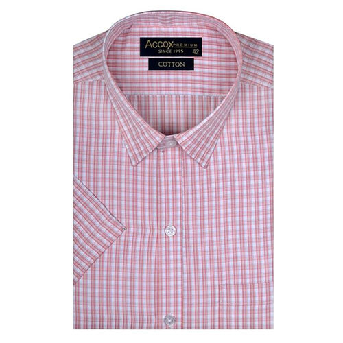 ACCOX Men's Breathable Cotton Half Sleeves Regular Fit Checkered Formal Shirt for Men (O_GCR346)
