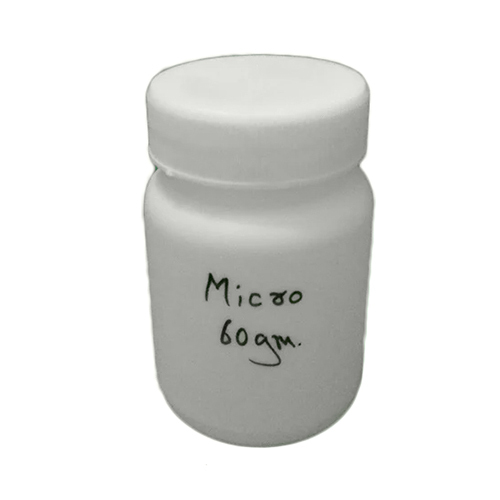 60 GM HDPE Micro Bottle - HDPE Material, 24 mm Neck Size, White Color | Round Shape, Screw Cap Sealing, Offset Printed Surface