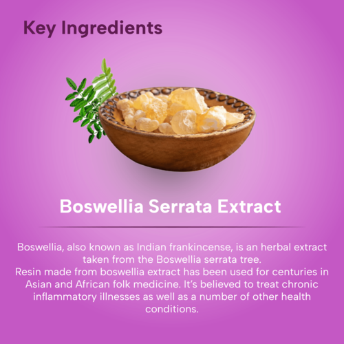 Shallaki Capsules - Standardized Boswellia Serrata Extract | Antioxidant Support For Joint Health, Adults Only, 1-2 Capsules Daily