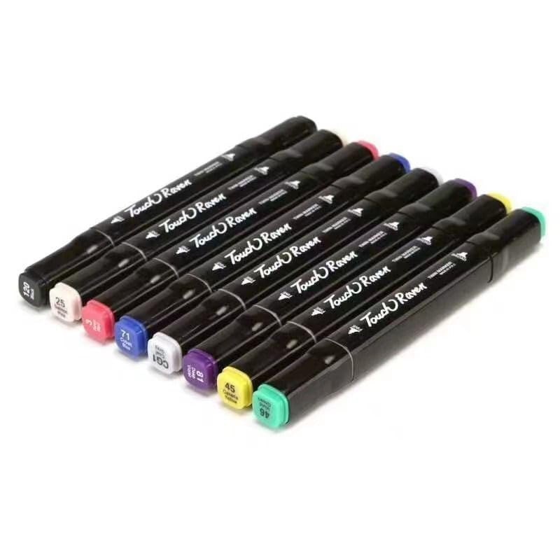 Mitsico 60 Pcs Paint Marker Color Dual Tip Art Markers Set Brush & Chisel Sketch Marker For Multi-purpose