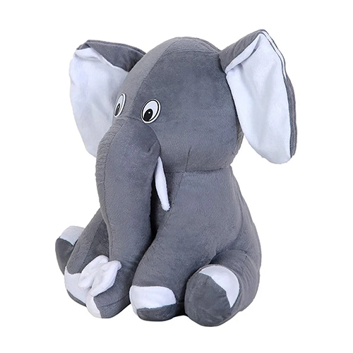 Gray Elephant Soft Toy - Cotton, Various Sizes, Available In Different Colors | Flexible Design For Playtime & Perfect For Cuddling