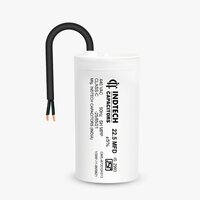 Motor Run Capacitor - Plastic, 40x72mm, White & Gray | 250/375/440/450/550v, 50/60hz, Capacitance 22.5âµf, Temp Range -25/+85â°c, Wire Terminal