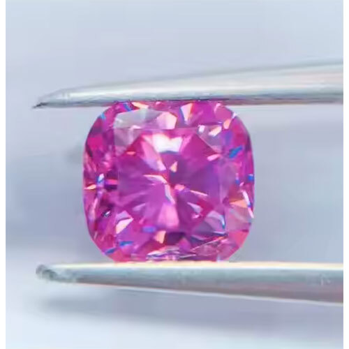 Pink Color VVS1 Cushion Cut Loose Precious Moissanite Stone Gemstone Pass Diamond