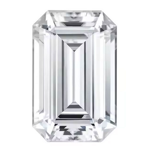 Loose Brilliant Emerald Cut GRA Certified White Colorless Moissanite Diamonds with D Color Grade & VVS1 Clarity Grade