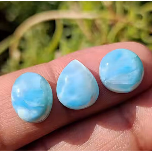 100% Natural Larimar Cabochon Stone Natural Loose Genuine Gemstones - Grade: Industrial