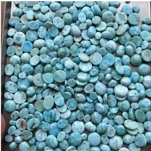 16 Pcs Oval Shape Larimar Gemstone Lot Cabochon