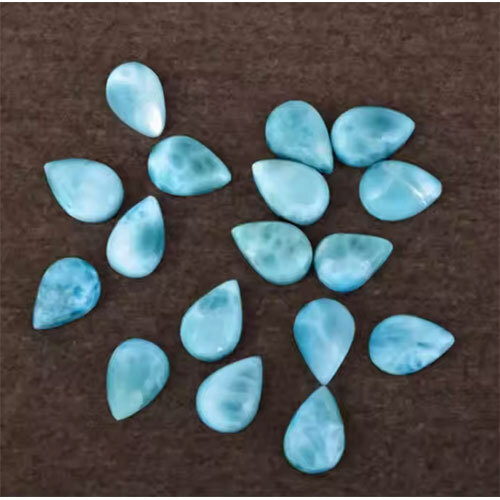 2 pcs Set Larimar Teardrop Shape Cabochon 4x6mm to 20x30mm Blue Larimar