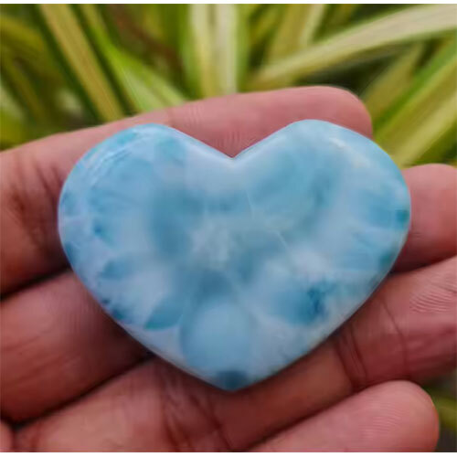 Heart Shape 136 Ct High Quality Natural Larimar Gemstone - Grade: Industrial