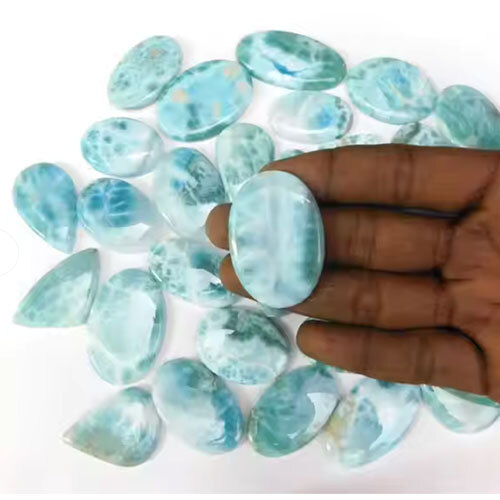 Larimar Lot Natural Larimar Cabochon Wholesale Gemstonse Dominican Larimar Gemstone Lot Stunning Look And Shape Gems