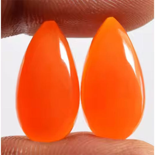 100% Natural Orange Carnelian Cabochon Gemstone Par Cut Shape Polished Loose Precious Gemstone - Grade: Industrial