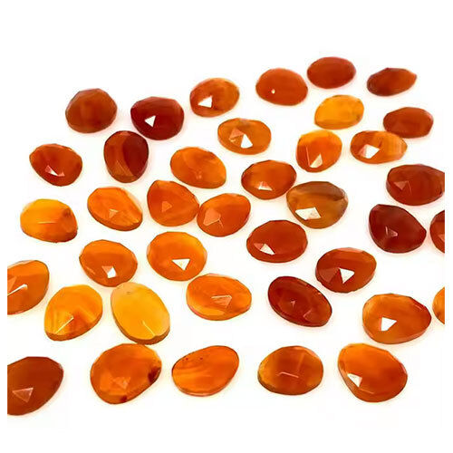 Faceted Pear Mixed Carnelian Stone Natural Shapes - Grade: Industrial