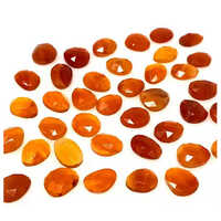 Faceted Pear Mixed Carnelian Stone - Standard Size, Red Natural Stone Quality