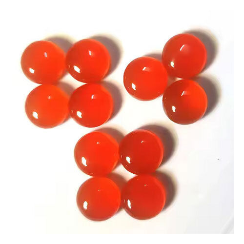 Carnelian Round Shape Cabochon 3Mm To 35Mm Calibrated Gemstone Flat Back Polished Gem - Grade: Industrial