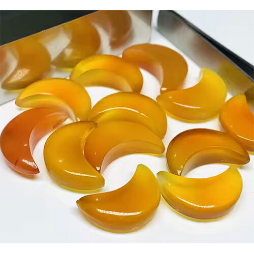 100% Natural Carnelian Carved Moon Shape Briolette Faceted Carved Moon Shape Gemstone