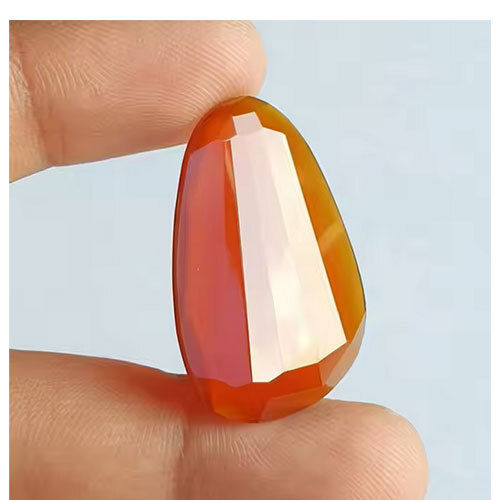 Natural Carnelian Gemstone Faceted Carnelian Stone Light Weight Cut Carnelian Loose Smooth Polished Crystal - Grade: Industrial