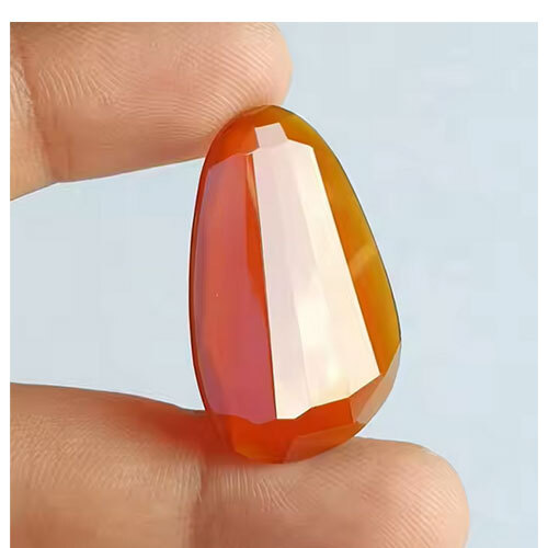 Natural Carnelian Gemstone Faceted Carnelian Stone Light Weight Cut Carnelian Loose Smooth Polished Crystal