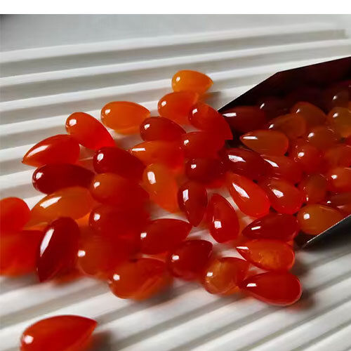 100% Natural Carnelian Gemstone Smooth Undrilled Teardrops Pairs Natural Carnelian Teardrop Loose Gemstone - Grade: Industrial