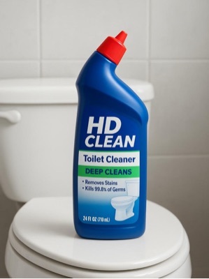 1 Ltr HD Clean Toilet Cleaner - Chemical Formula | 12-Month Shelf Life, Effortlessly Removes Stains, Invigorating Fragrance for Fresh Bathrooms