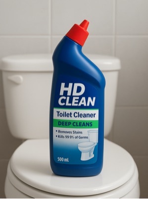 500 ML HD Clean Toilet Cleaner - Chemical Formula , 12 Months Shelf Life, Designed for Effective Stain Removal and Disinfection