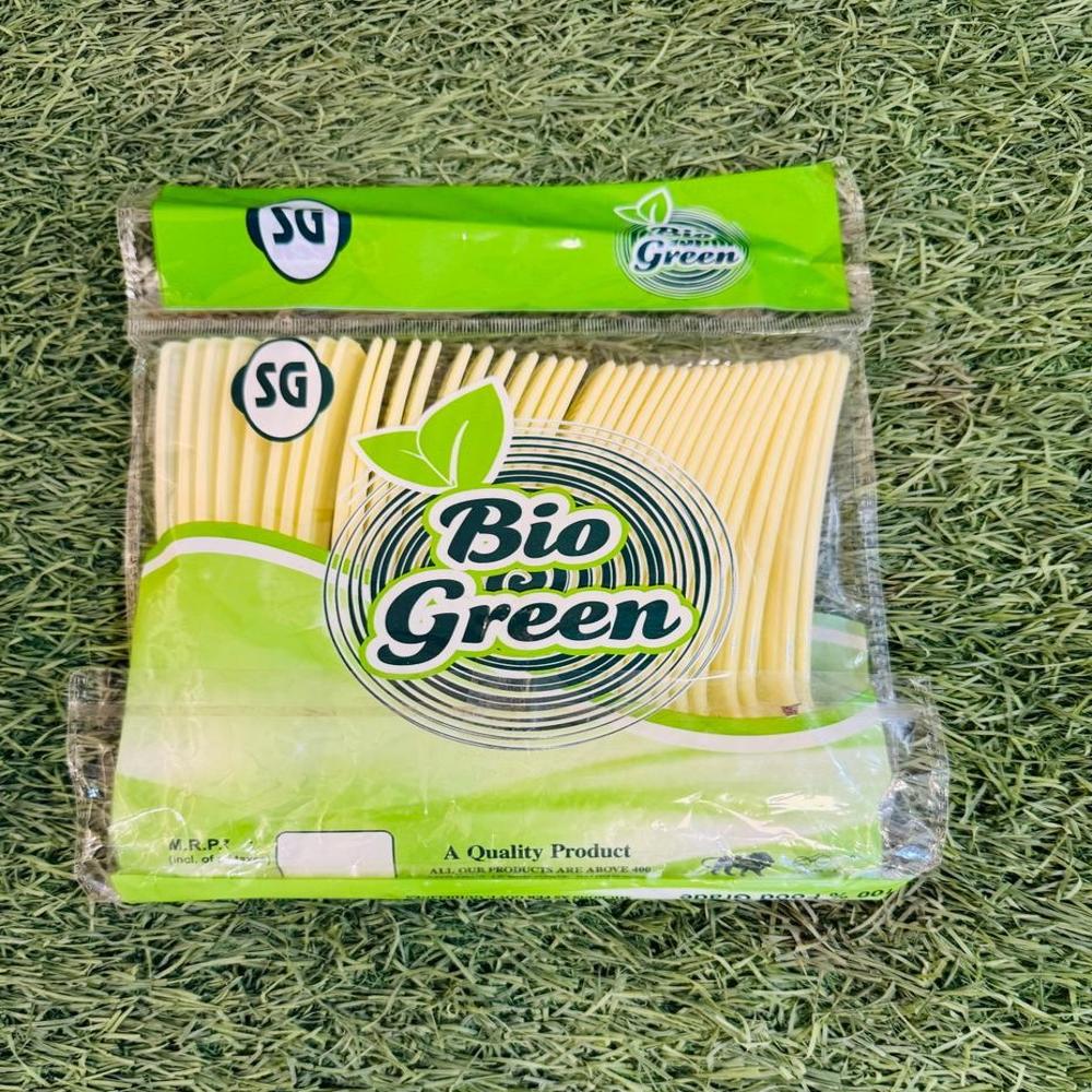 Plastic Spoon Bio Green - Biodegradable Material, 6.5 Inches Long, Eco-friendly Design | Sustainable, Compostable, Ideal For Events And Takeaways
