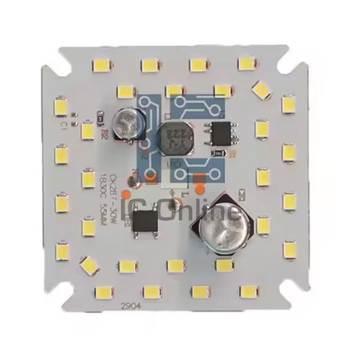 Plastic aluminum DOB LED PCBA board power 30W T100 LED 30pcs size 55x55mm electrolysis 10uf 400v-2.2uf 400v Current 100-120mA