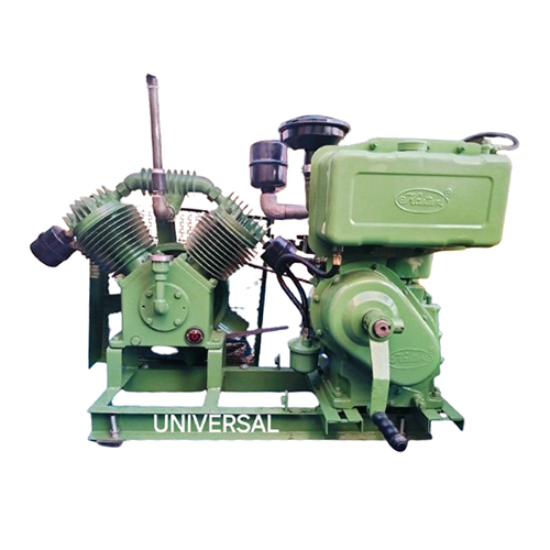 Diesel Engine Air Compressor - Color: Green Paint Coated