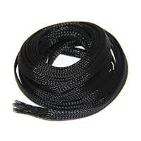 Black Nylon Braided Sleeve For Hose Protection - Insulation Material: Pe