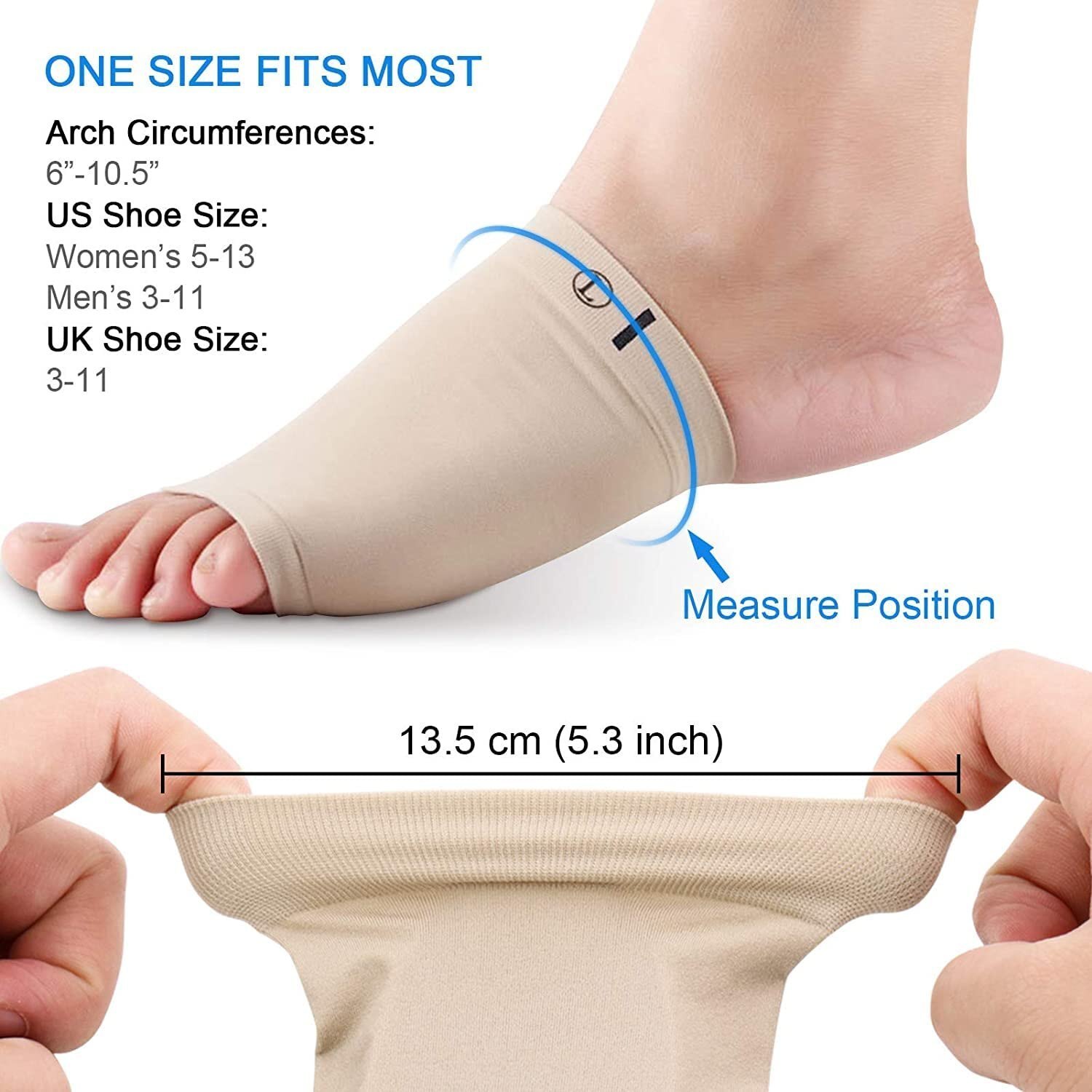 Mitsico Gel & Cloth Arch Support Socks For Footwear - Super Stretchy Gel Material Free Size Multicolor Breathable Design For Enhanced Comfort