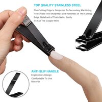 Mitsico Black 8 Pcs Manicure-Set PCS Manicure Set,Nail Clippers, Professional Grooming Gift Kit,