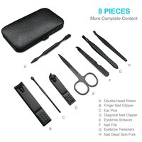 Mitsico Black 8 Pcs Manicure-Set PCS Manicure Set,Nail Clippers, Professional Grooming Gift Kit,