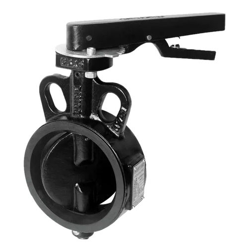 Cast Iron Butterfly Valve - 25 mm, Black | Manual Operation, Industrial Use