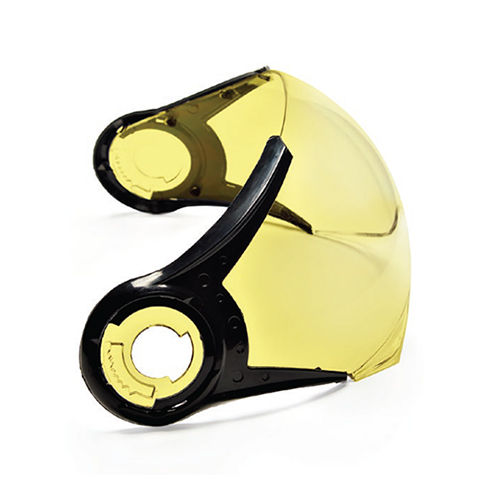 Jet Helmet Visor Yellow Tinted With Plastic Caps - Color: Transparent