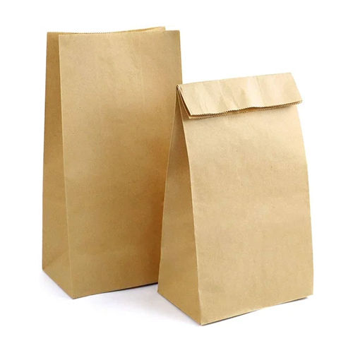 Square Bottom Paper Bags - Color: Brown