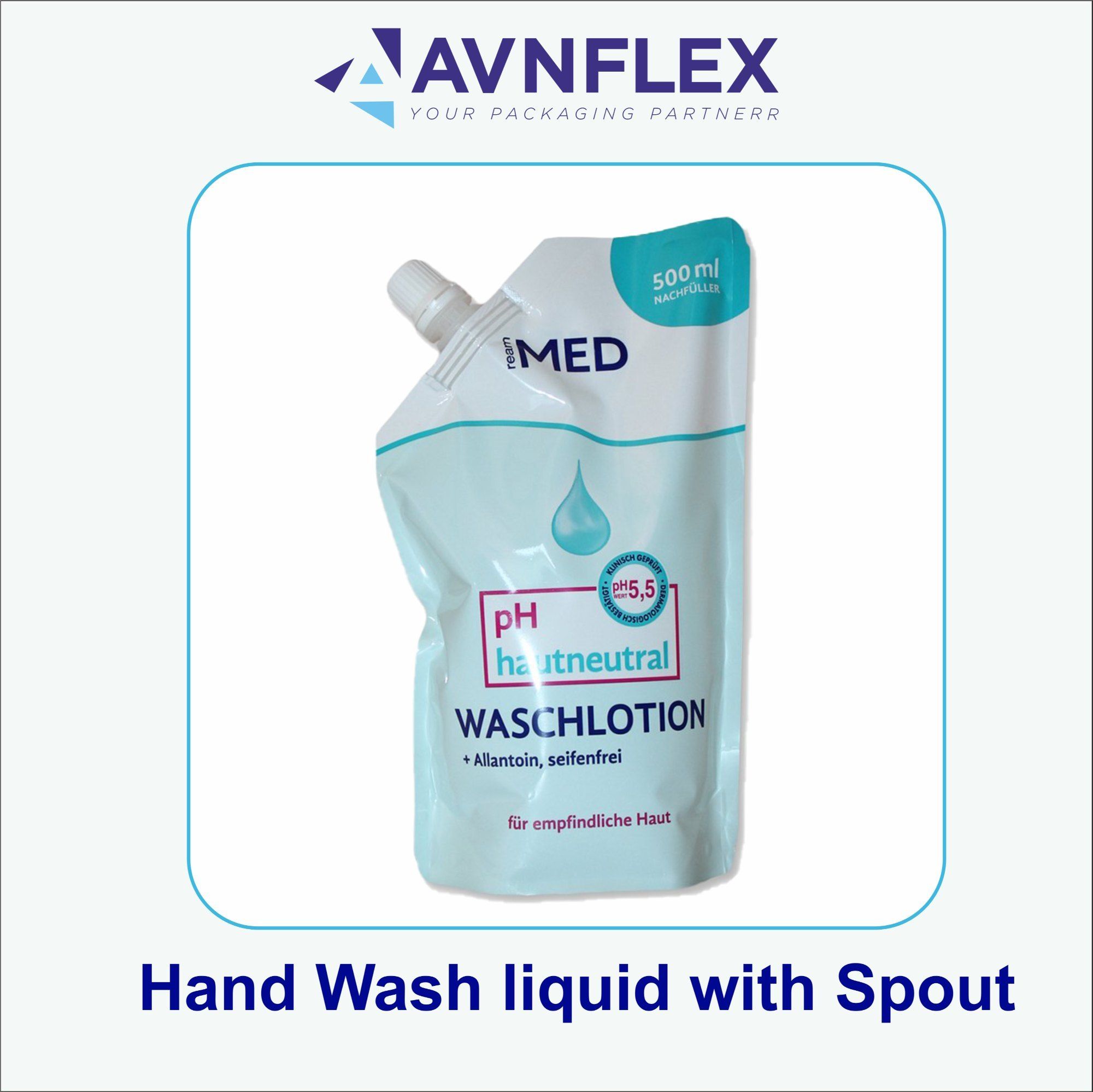 Printed laminated Hand Wash Packaging Spout Pouch