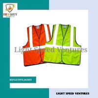 Industrial Safety Jacket - Green and Orange, Washable, Unisex, Sleeveless Design