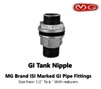 Gi Tank Nipple 1-1/4" With Check Nut - Malleable Iron, Isi Marked, Size: 1-1/4", Standard: Is: 1879 | Ideal For Pipe Fitting Applications