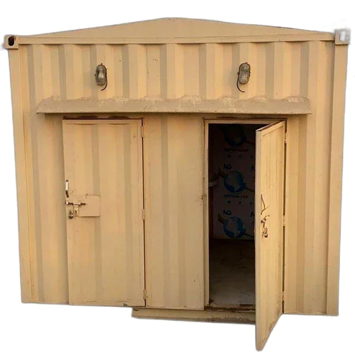 Cream Mild Steel Portable Office Cabin - Container Material, Customizable Length Up to 40 Feet, High Wind Resistance, PVC Door, Sliding Windows, FRP Roof Material