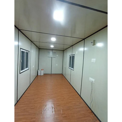 Prefab Mild Steel Portable Office Cabin - Container Material, Up to 40 Feet Long, Custom Color Options | High Wind Resistance, Sliding PVC Windows, Weather-Resistant FRP Roof