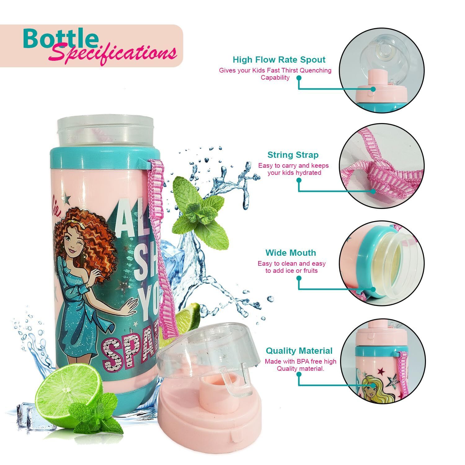 cartoon print water bottle