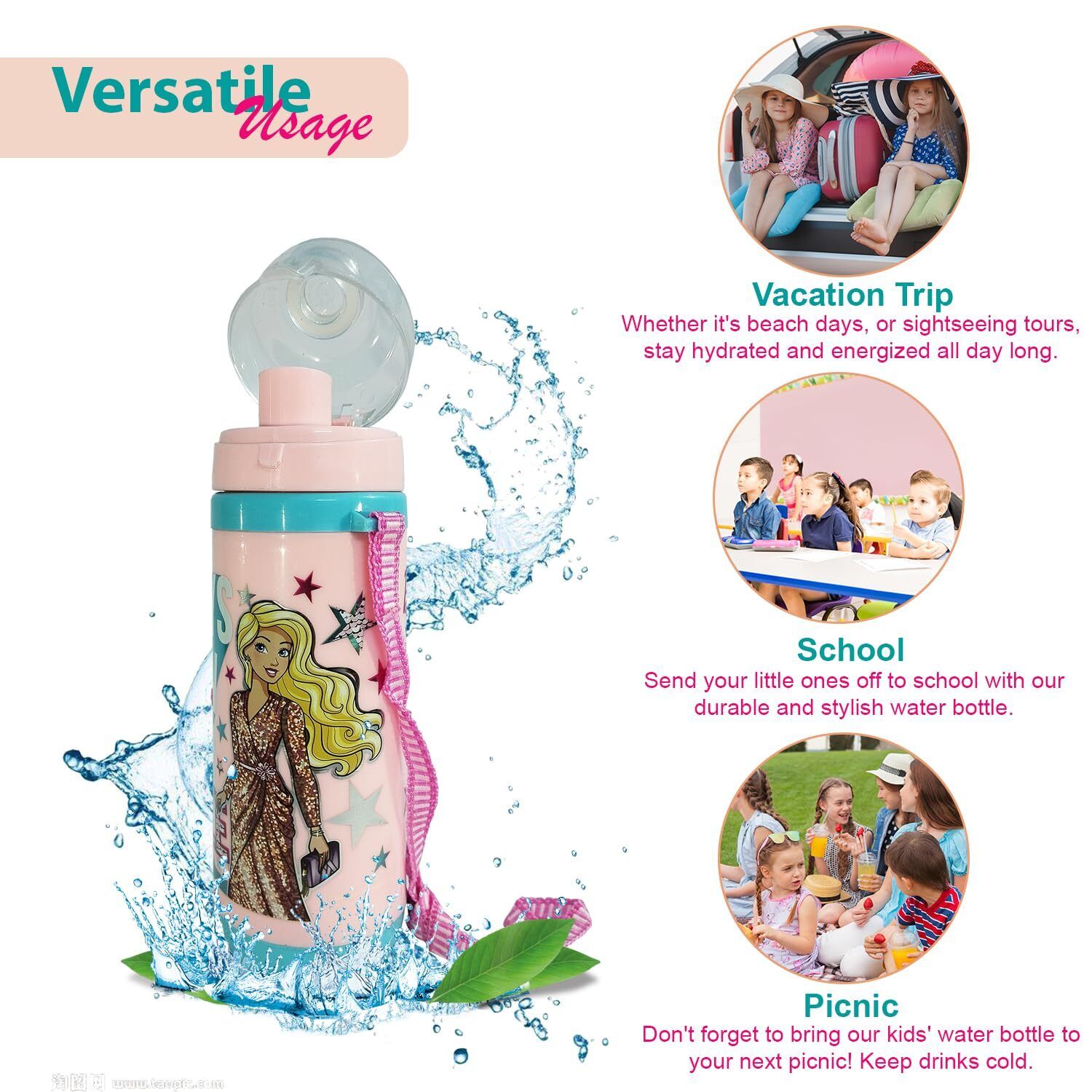 cartoon print water bottle