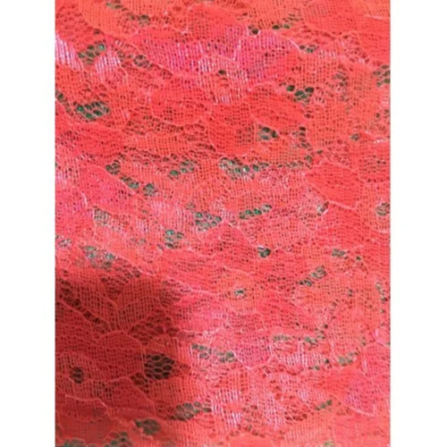 Fancy Net Fabric - Net Material, 44-45 Inch Width, Red Color | Washable, Plain Texture, Ideal for Garments