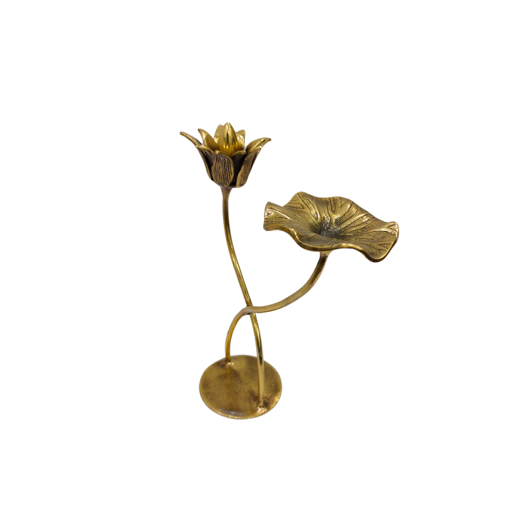 Brass Lotus Stand - Color: Golden
