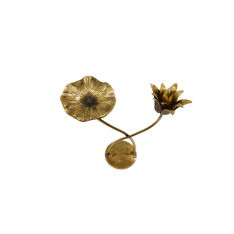 Brass Lotus Stand - Color: Golden