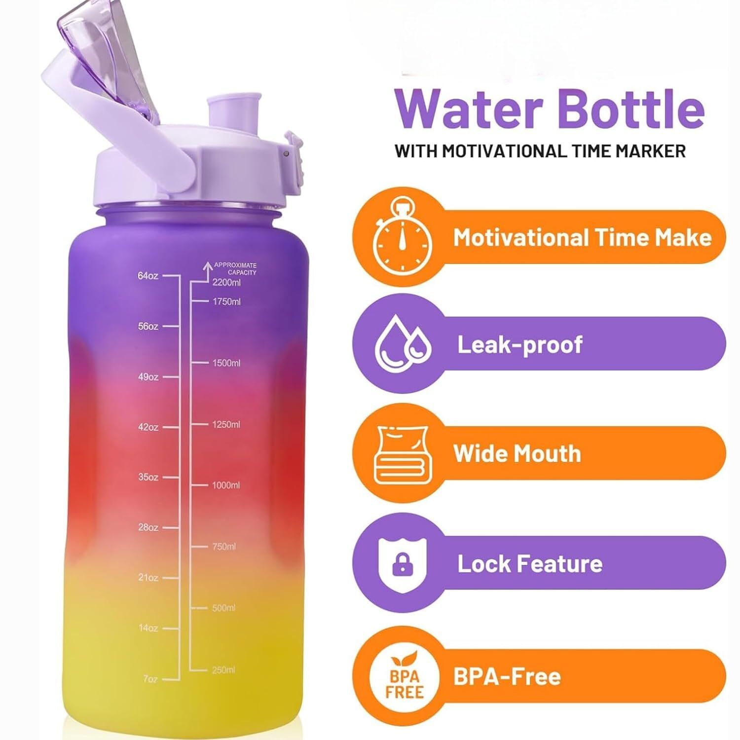 4 pcs motivational water bottle