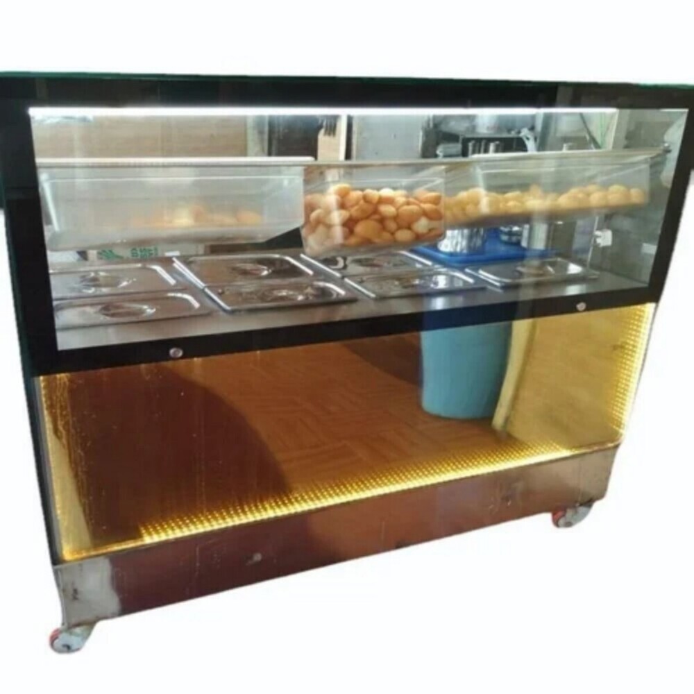 Pani Puri Display Counter - Color: Golden